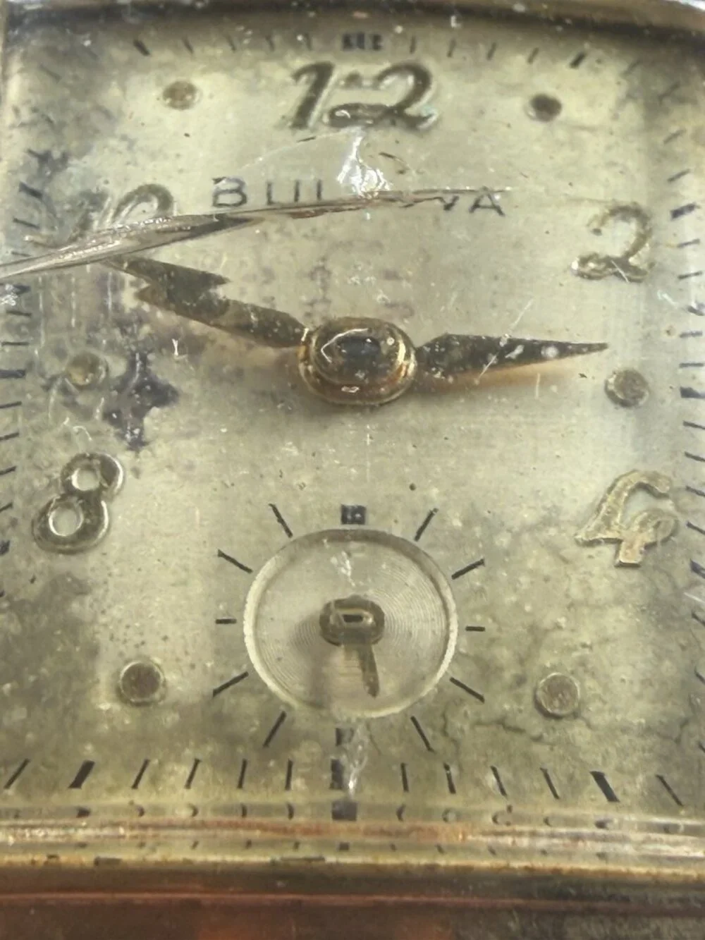 1953 Bulova L3 Curved Tank Manual Wind Wristwatch Small Seconds Runs? AS-IS VTG